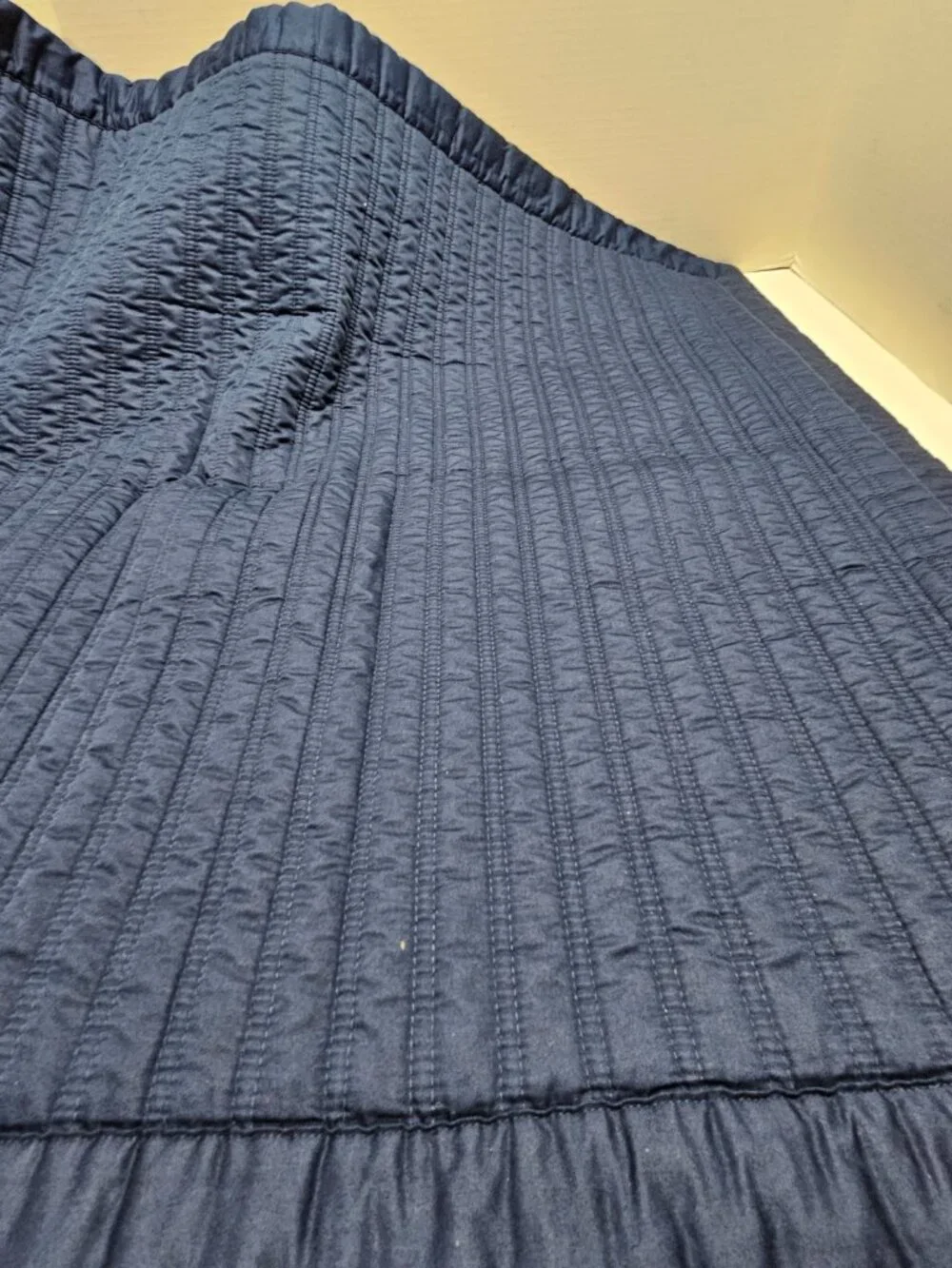 Ralph Lauren Home Dark Navy Blue Quilted Greenwich Quilt Coverlet + 2 Euro Shams